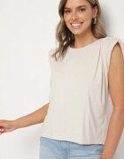 jumelle Bluză Bej din Viscoză Fără Mâneci Mavalese
