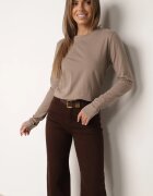 jumelle Bluză clasică cu mânecă lungă din bumbac Yukkio Bej