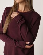 jumelle Bluză clasică cu mânecă lungă din bumbac Yukkio Bordo