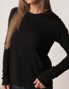jumelle Bluză clasică cu mânecă lungă din bumbac Yukkio Neagră