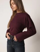 jumelle Bluză din bumbac tip kimono încrețită în talie Obrazia Bordo
