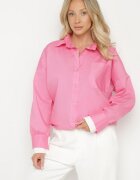 jumelle Cămașă Clasic Fucsia din Bumbac Croi Oversize Ronavelle