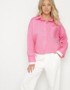 jumelle Cămașă Clasic Fucsia din Bumbac Croi Oversize Ronavelle