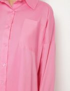 jumelle Cămașă Clasic Fucsia din Bumbac Croi Oversize Ronavelle