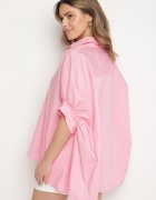 jumelle Cămașă roz de bumbac cu croială oversize Zialira