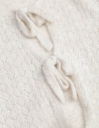 jumelle Cardigan ajurat tip liliac cu amestec de lână și închidere triplă Salassa Bej
