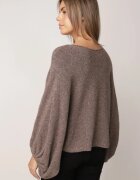 jumelle Cardigan batwing cu lână și mâneci bufante Neliati Maro deschis
