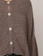 jumelle Cardigan batwing cu lână și mâneci bufante Neliati Maro deschis