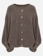jumelle Cardigan batwing cu lână și mâneci bufante Neliati Maro deschis