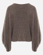 jumelle Cardigan batwing cu lână și mâneci bufante Neliati Maro deschis