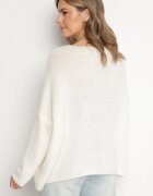 jumelle Cardigan bej deschis cu decolteu în V din tricot cu lână și mohair Lismio