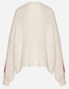 jumelle Cardigan Bej deschis legat cu amestec de Lână și Viscoză decorat cu model de Căpșuni Cesiella
