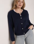 jumelle Cardigan Bleumarin Clasic din Lână și Moher Noloria