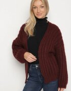 jumelle Cardigan Bordó Fără închidere Oversize cu amestec de Lână și Viscoză Tianavia