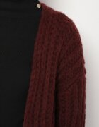 jumelle Cardigan Bordó Fără închidere Oversize cu amestec de Lână și Viscoză Tianavia