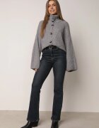 jumelle Cardigan cu adaos de lână nasturi mari și guler înalt Helenella Gri