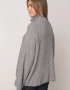 jumelle Cardigan cu adaos de lână nasturi mari și guler înalt Helenella Gri
