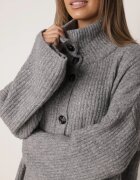 jumelle Cardigan cu adaos de lână nasturi mari și guler înalt Helenella Gri