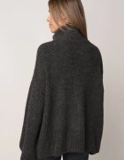 jumelle Cardigan cu adaos de lână nasturi mari și guler înalt Helenella Negru