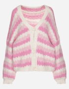 jumelle Cardigan Deschis Fucsia în Dungi Nevarith