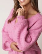 jumelle Cardigan Fucsia cu Lână Decorat cu Cireașă și Inscripție Irissora