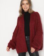 jumelle Cardigan Grena tip liliac fără închidere cu amestec de lână și viscoză Rallisa
