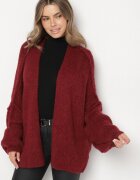 jumelle Cardigan Grena tip liliac fără închidere cu amestec de lână și viscoză Rallisa
