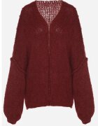 jumelle Cardigan Grena tip liliac fără închidere cu amestec de lână și viscoză Rallisa
