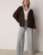 jumelle Cardigan Maro cu decolteu în V din tricot cu lână și mohair Lismio