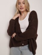 jumelle Cardigan Maro cu decolteu în V din tricot cu lână și mohair Lismio