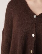 jumelle Cardigan Maro cu decolteu în V din tricot cu lână și mohair Lismio