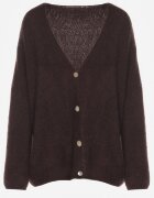 jumelle Cardigan Maro cu decolteu în V din tricot cu lână și mohair Lismio