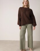 jumelle Cardigan Maro Oversize cu Lână Decorat cu Fundițe Eleathalie