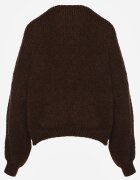 jumelle Cardigan Maro Oversize cu Lână Decorat cu Fundițe Eleathalie