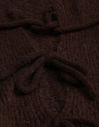 jumelle Cardigan Maro Oversize cu Lână Decorat cu Fundițe Eleathalie