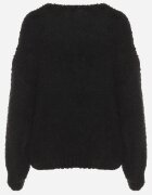 jumelle Cardigan negru cu Viscoză Bumbac Lână și Fundițe Lilore