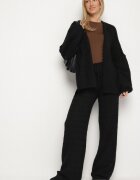 jumelle Cardigan Negru tip liliac fără închidere cu amestec de lână și vâscoză Rallisa