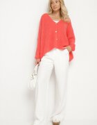 jumelle Cardigan Roz cu Decolteu în V din Tricot cu Lână și Mohair Lismio