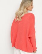 jumelle Cardigan Roz cu Decolteu în V din Tricot cu Lână și Mohair Lismio