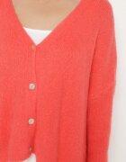jumelle Cardigan Roz cu Decolteu în V din Tricot cu Lână și Mohair Lismio