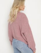 jumelle Cardigan roz Oversize cu Lână Decorat cu Fundițe Eleathalie