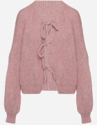 jumelle Cardigan roz Oversize cu Lână Decorat cu Fundițe Eleathalie