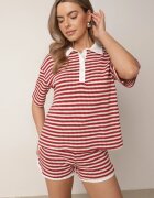 jumelle Compleu Bej cu roșu