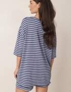 jumelle Compleu de vară oversize din vâscoză cu dungi T-shirt și short Agathona Albastru