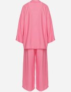 jumelle Compleu Fucsia din Viscoză Pantaloni largi și Cămașă Oversize Zivora