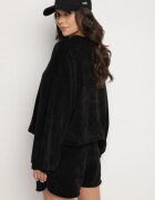 jumelle Compleu Negru Tricotat Bluză și Pantaloni scurți Novanisa