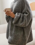 jumelle Cu guler înalt din lână croi oversize Avalentirae Gri