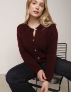 jumelle Kardigan Clasic Bordeaux cu Lână și Moher Noloria