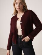 jumelle Kardigan Clasic Bordeaux cu Lână și Moher Noloria