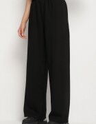 jumelle Komplet negru cu vâscoză Tricou cu umeri întăriți și Pantaloni largi Nevisari